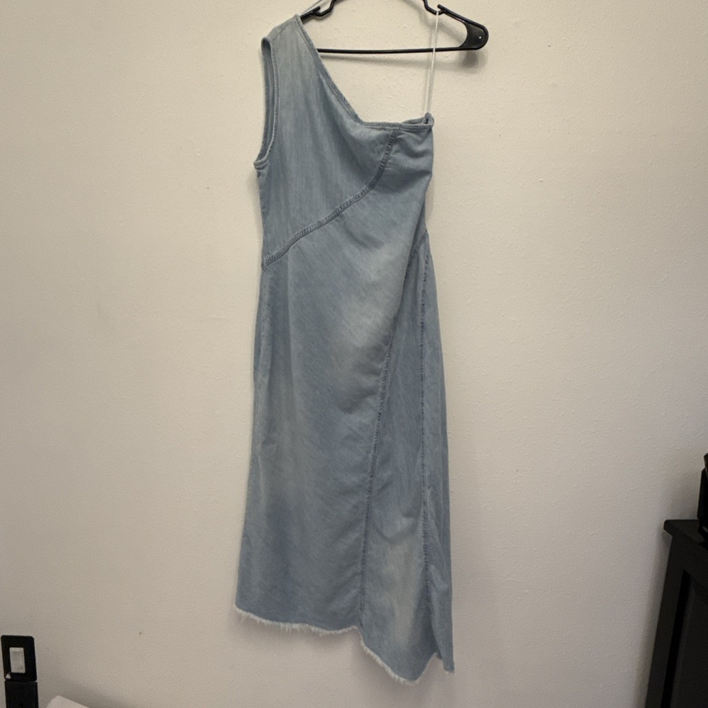 Zara TRF Asymmetric Denim Dress Size L